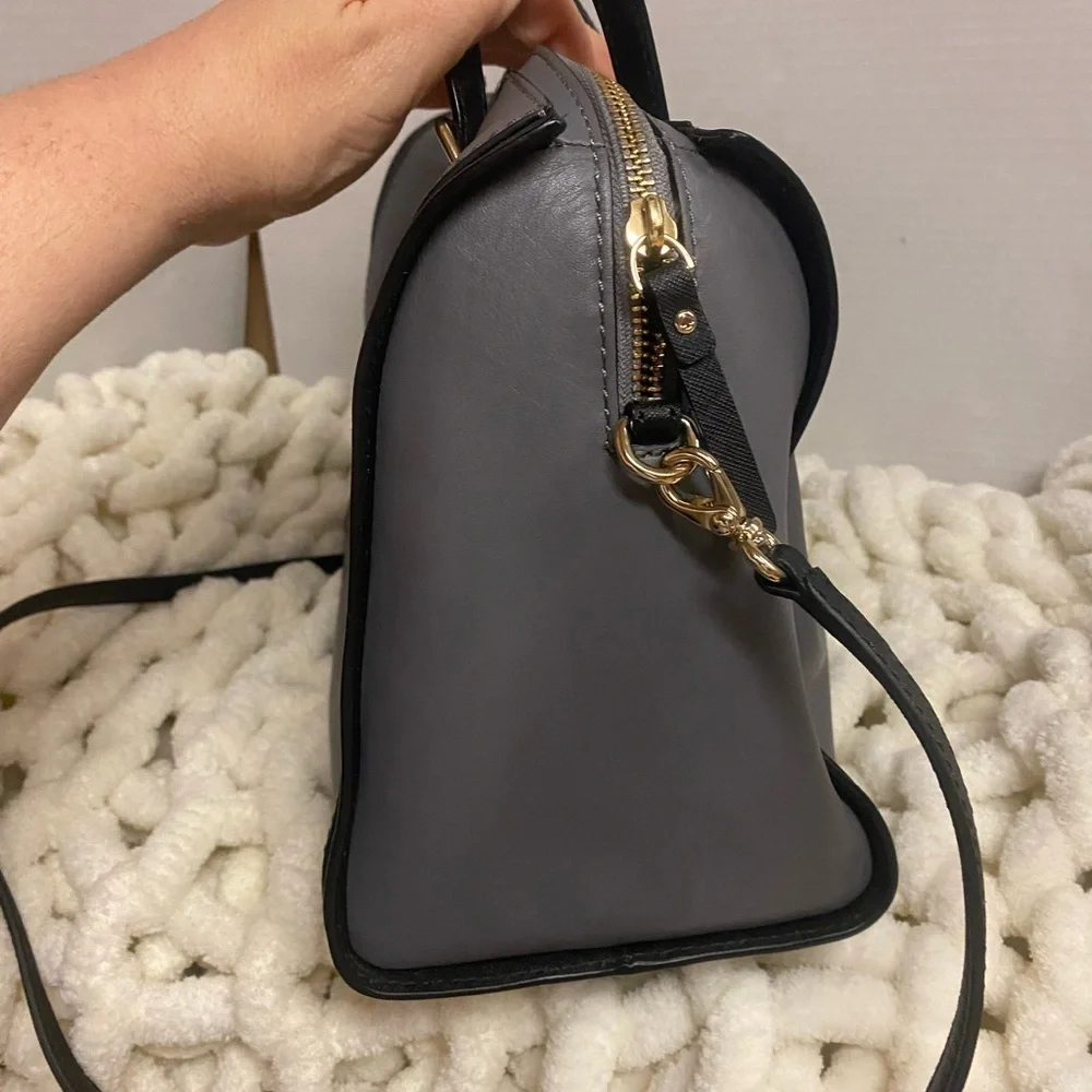 kate spade Gray and Black Sophisticated Leather Bedford Satchel